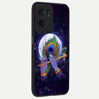  Krishna Hands Art back cover For Oneplus Nord CE2 slim fit glass case with vibrant aesthetic design