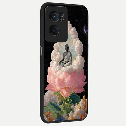  Lotus Divine Peace back cover For Oneplus Nord CE2 slim fit glass case with vibrant aesthetic design