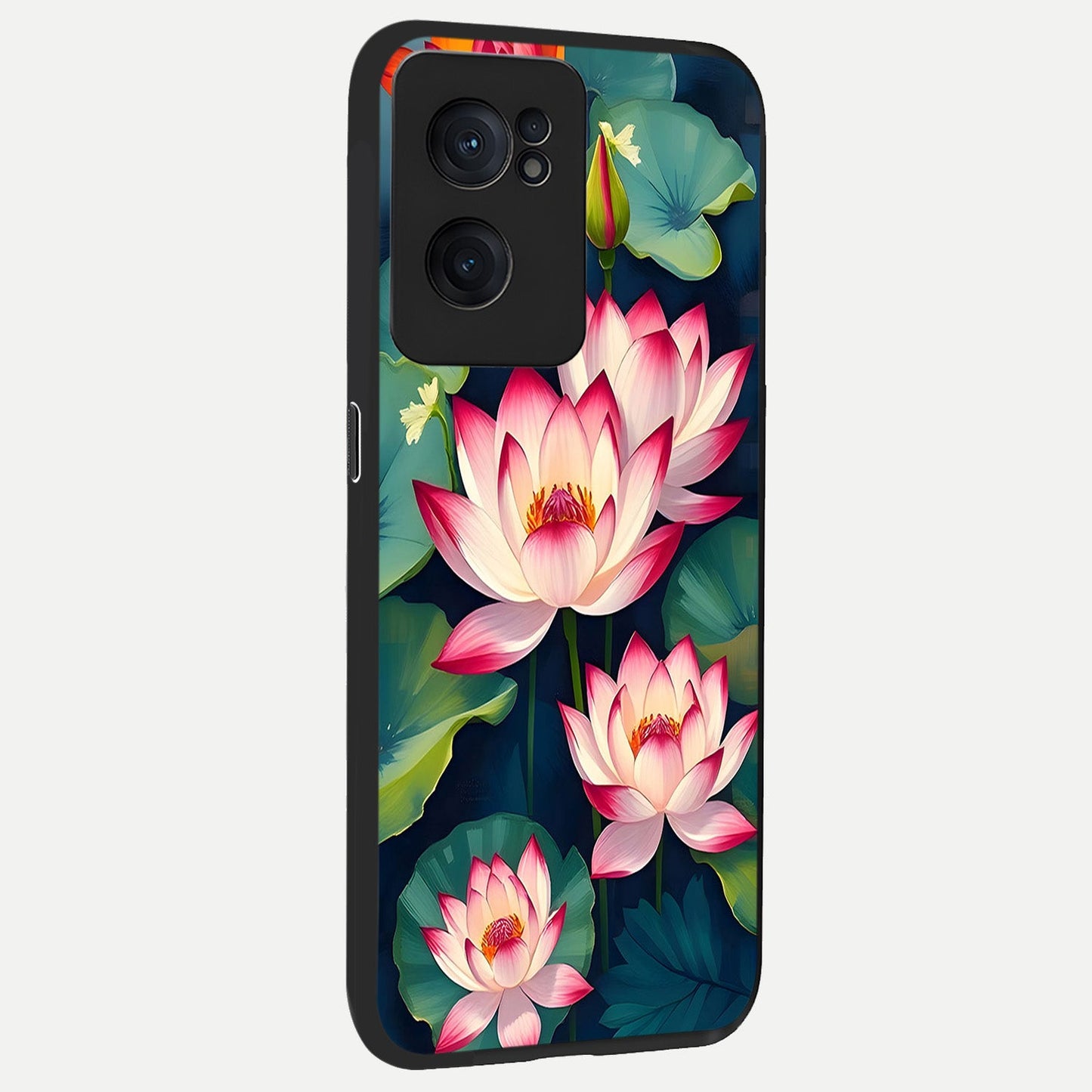  Lotus Dream Serenity back cover For Oneplus Nord CE2 slim fit glass case with vibrant aesthetic design