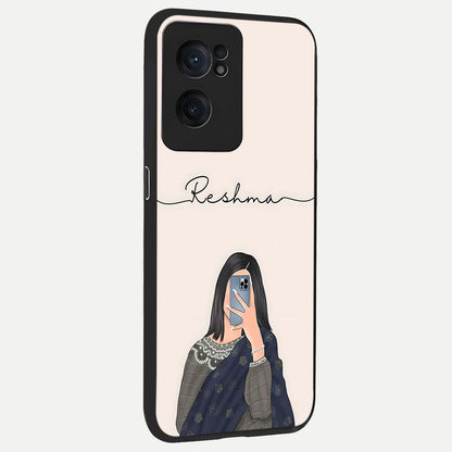  Mirror Mood Muse With Custom Name back cover For Oneplus Nord CE2 slim fit glass case with vibrant aesthetic design