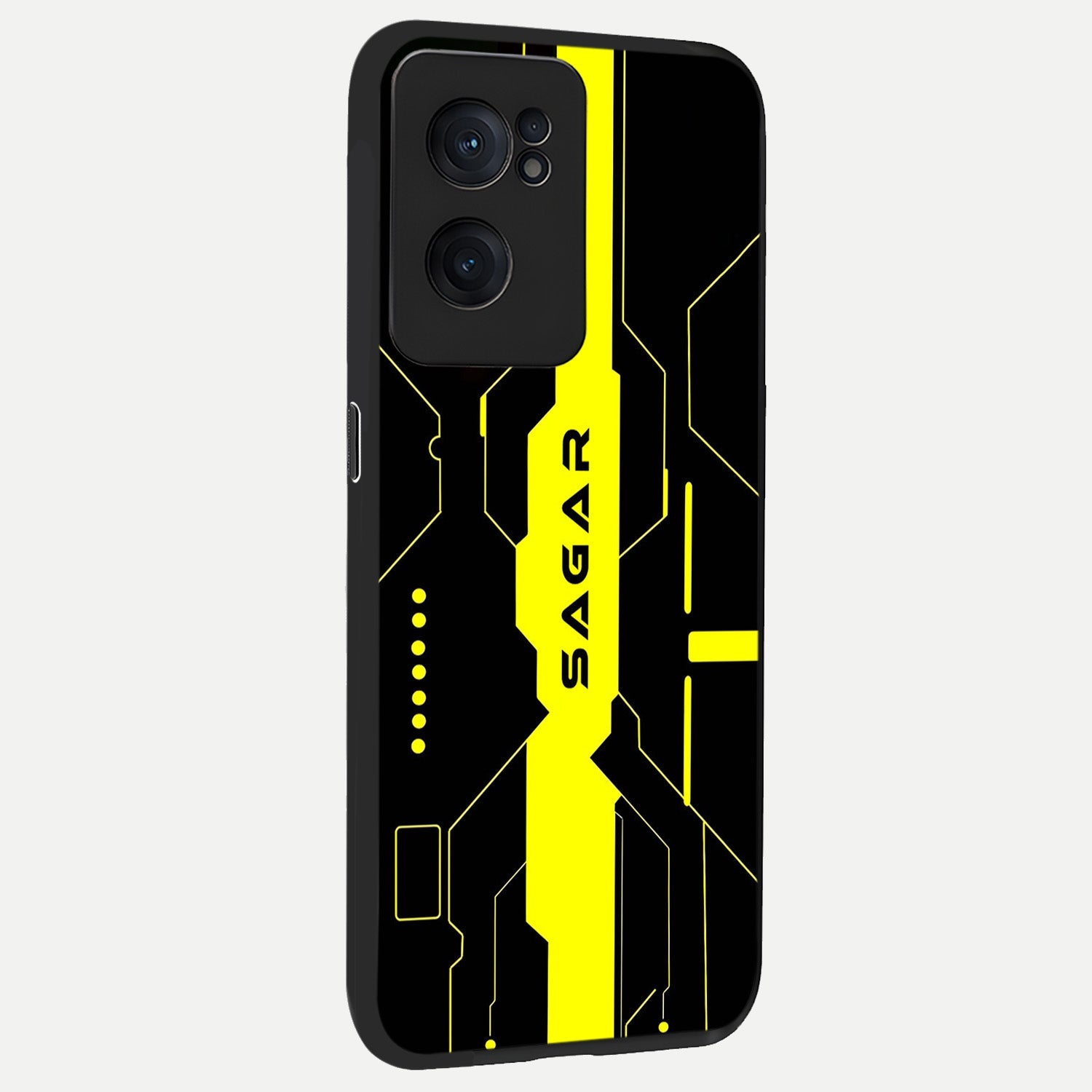  Neon CYBERPUNK Custom Name back cover For Oneplus Nord CE2 slim fit glass case with vibrant aesthetic design