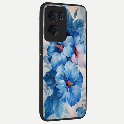  Ocean Hibiscus Grace back cover For Oneplus Nord CE2 slim fit glass case with vibrant aesthetic design