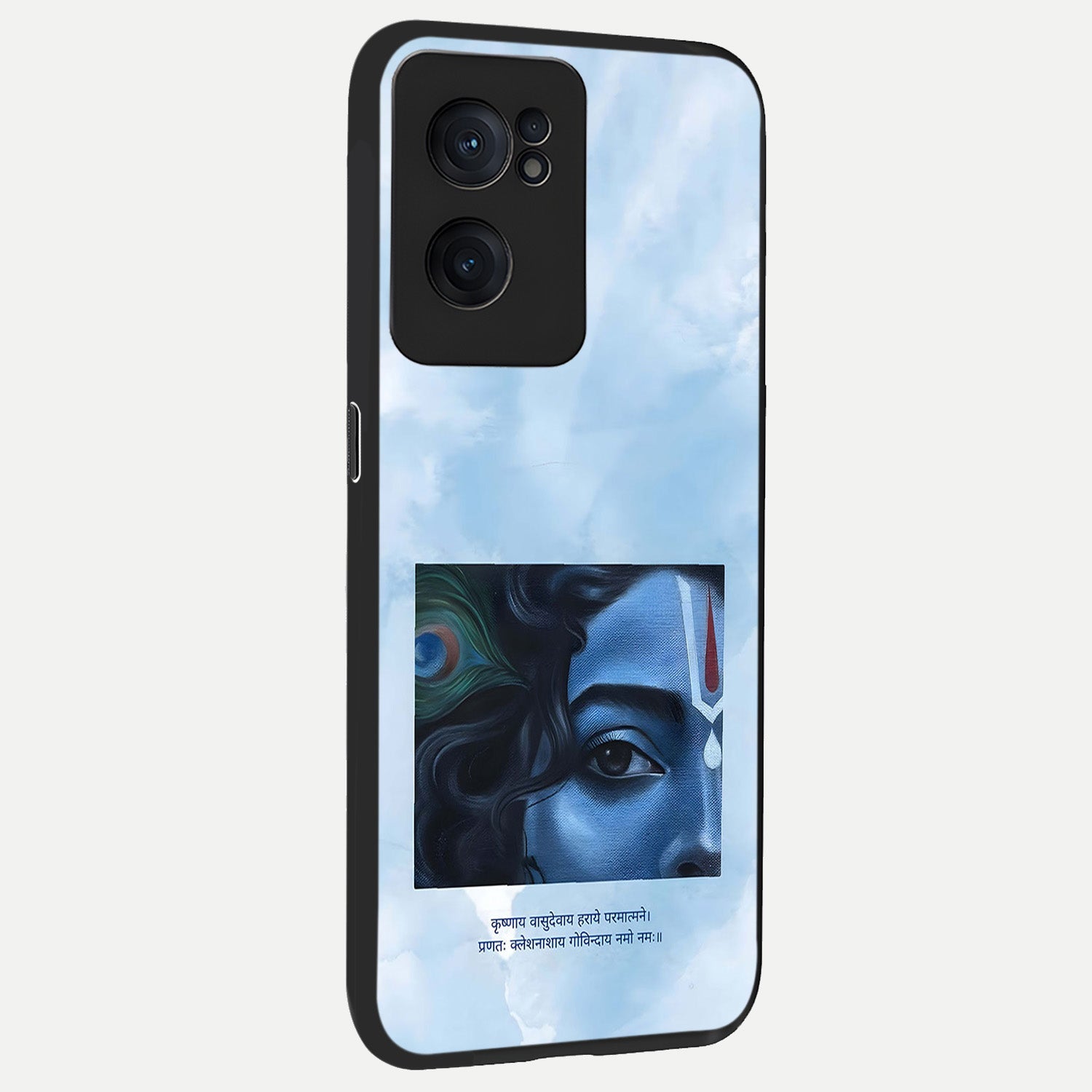  Spiritual Krishna back cover For Oneplus Nord CE2 slim fit glass case with vibrant aesthetic design