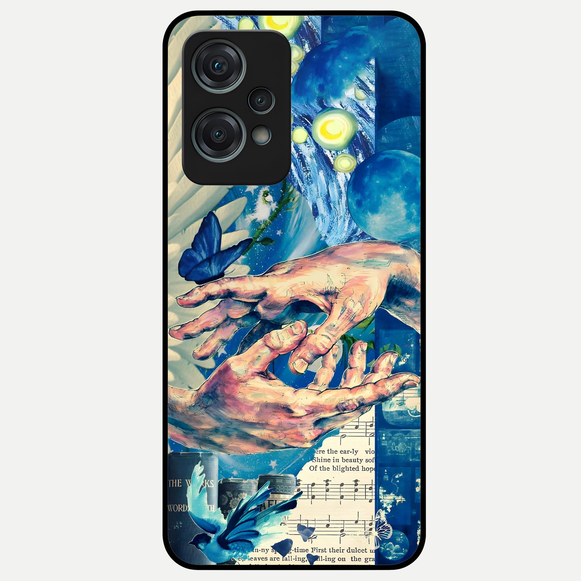 Aesthetic Divider Glass Case For Oneplus Nord CE2 Lite back cover – full design glossy printed glass finish