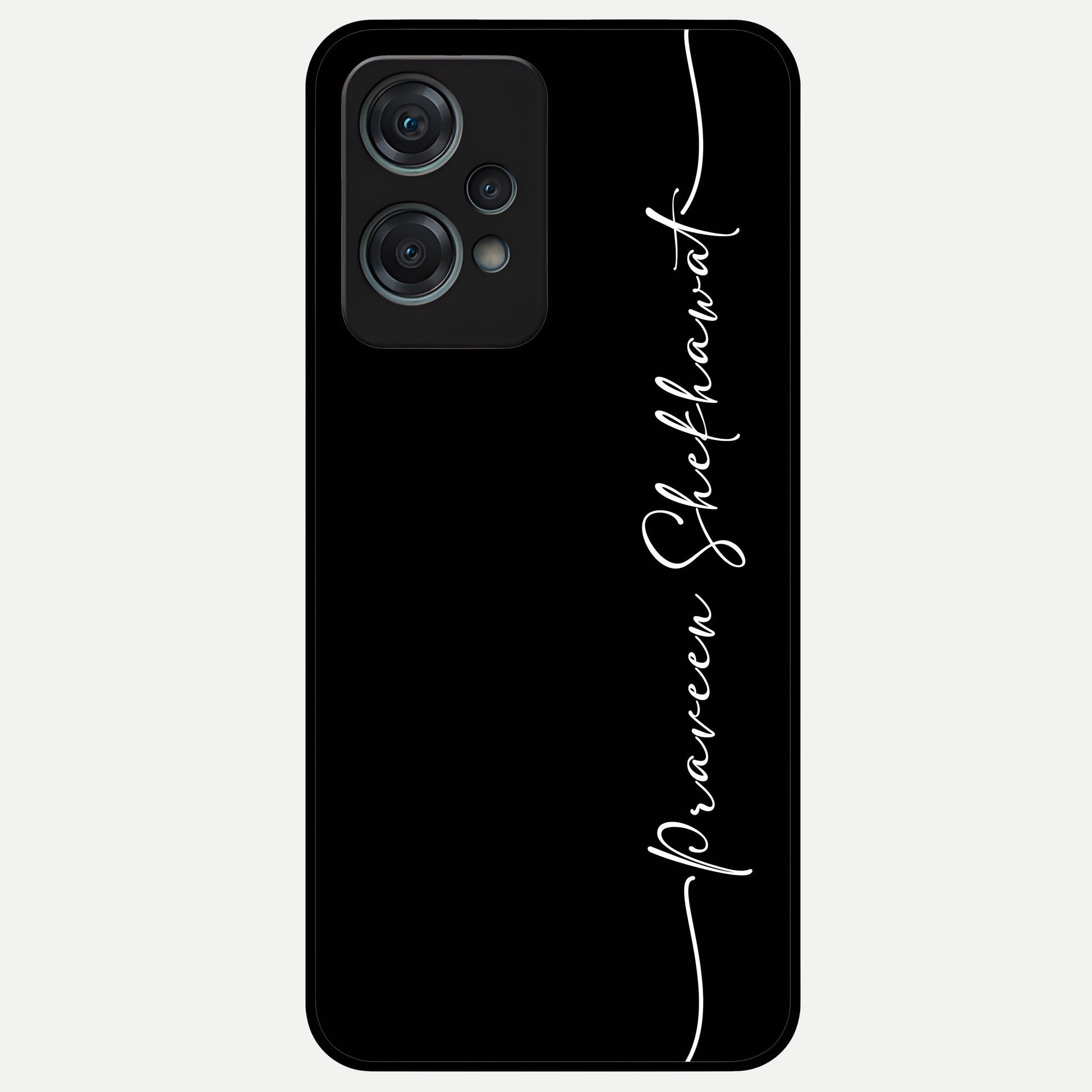  Black Tune Custom Name Glass Case For Oneplus Nord CE2 Lite back cover – full design glossy printed glass finish
