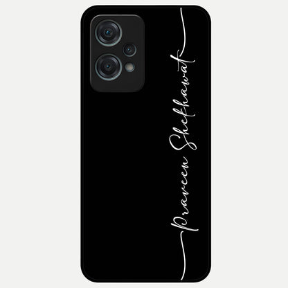  Black Tune Custom Name Glass Case For Oneplus Nord CE2 Lite back cover – full design glossy printed glass finish