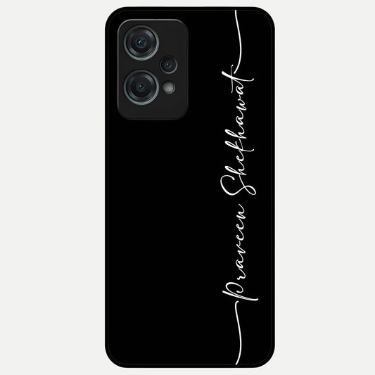  Black Tune Custom Name Glass Case For Oneplus Nord CE2 Lite back cover – full design glossy printed glass finish