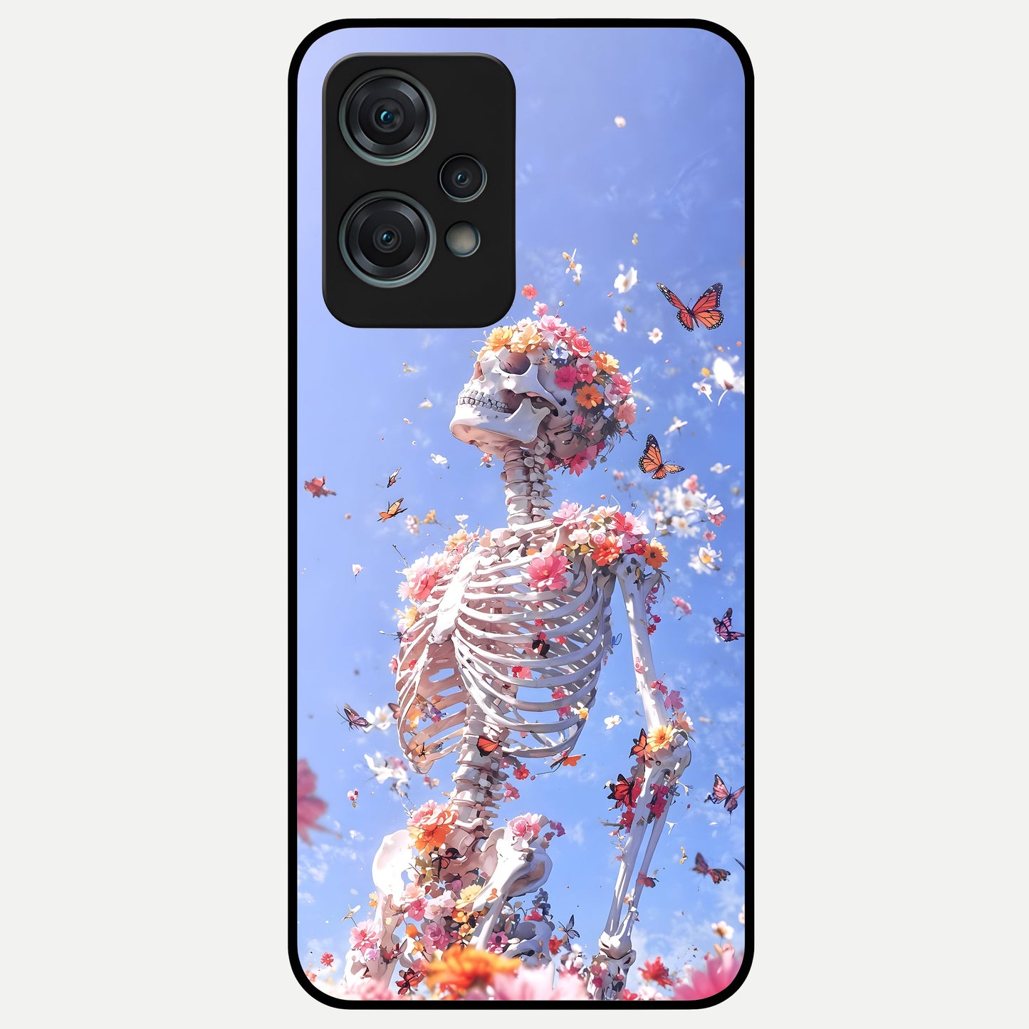  Bloom Beyond Bones Glass Case For Oneplus Nord CE2 Lite back cover – full design glossy printed glass finish