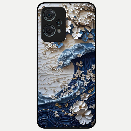  Blossom Wave Art Glass Case For Oneplus Nord CE2 Lite back cover – full design glossy printed glass finish