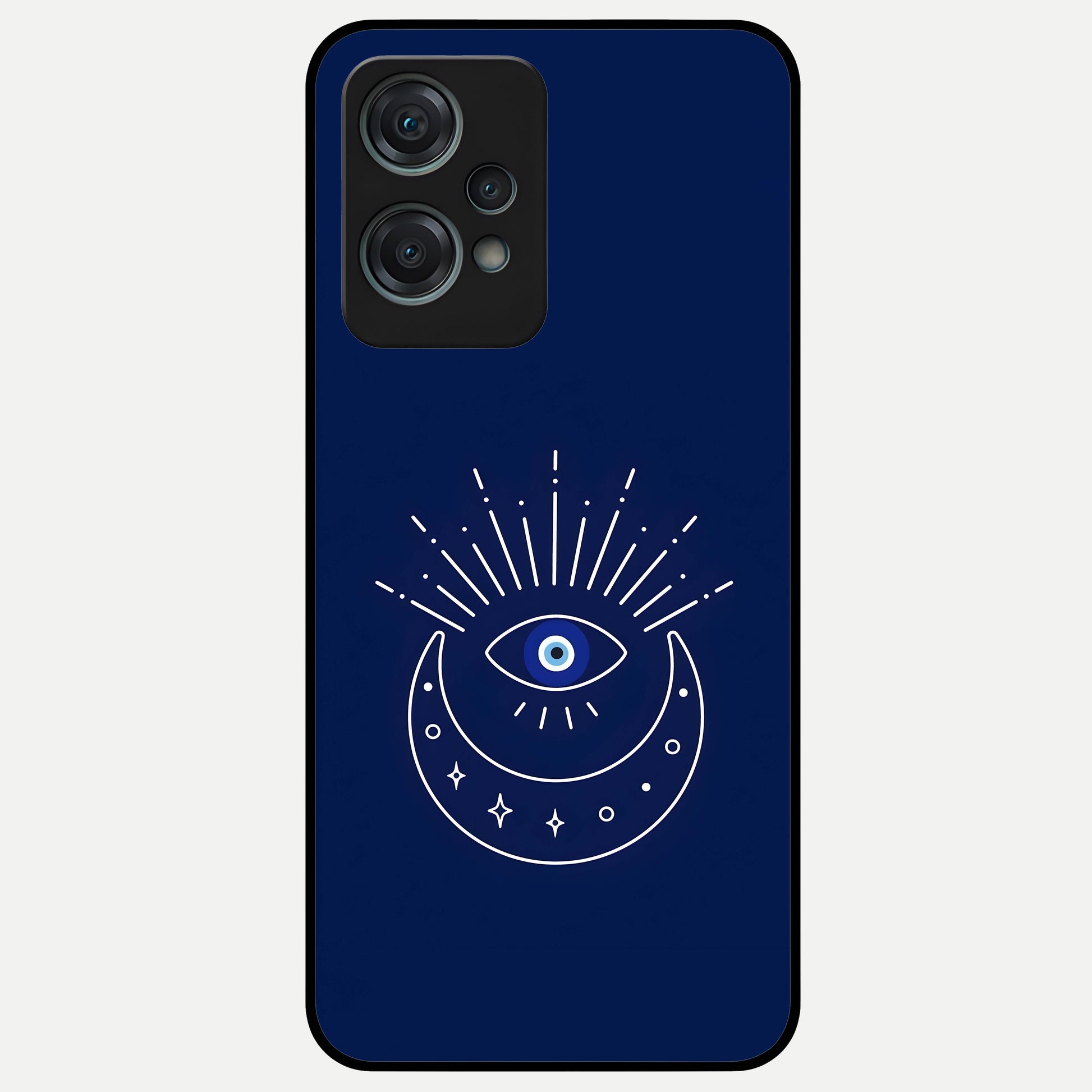  Blue Evil Eye Glass Case For Oneplus Nord CE2 Lite back cover – full design glossy printed glass finish