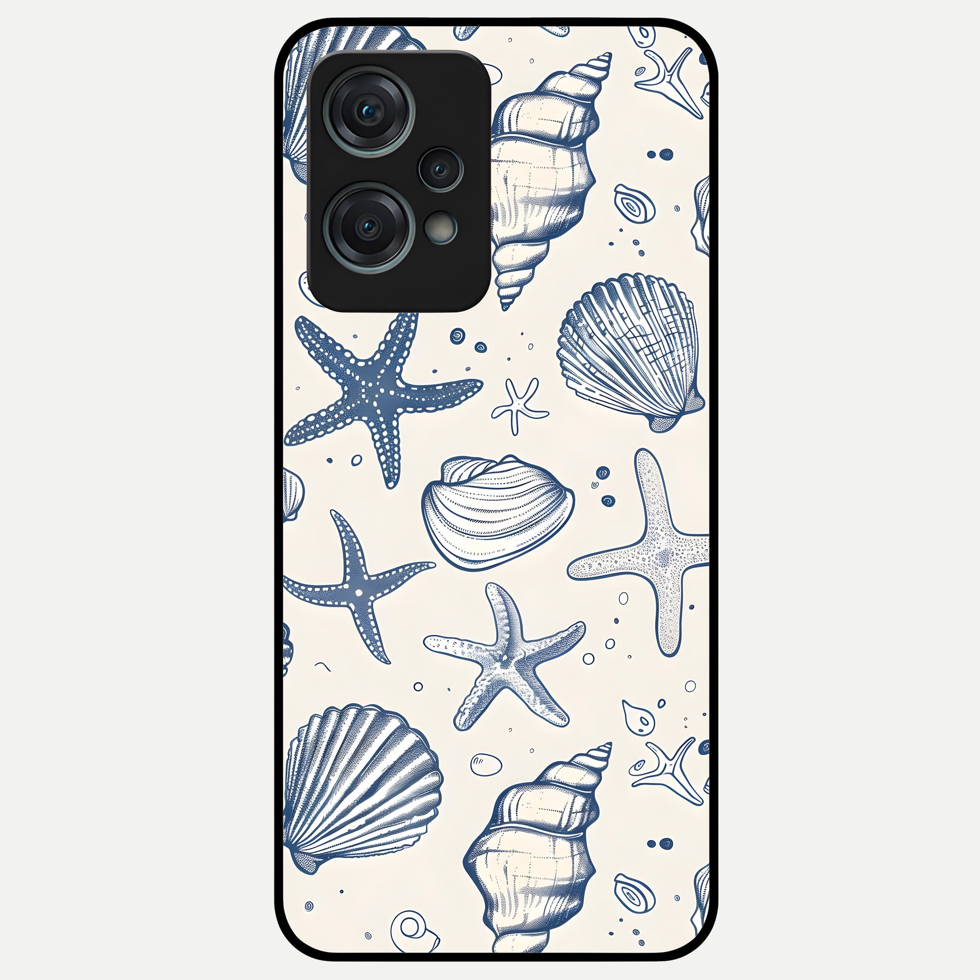  Blue Ocean Outline Glass Case For Oneplus Nord CE2 Lite back cover – full design glossy printed glass finish