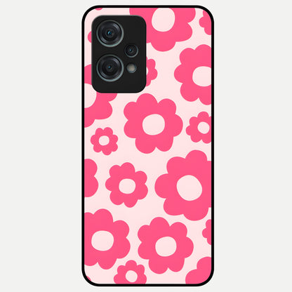 Blush Flower Pop Glass Case For Oneplus Nord CE2 Lite back cover – full design glossy printed glass finish