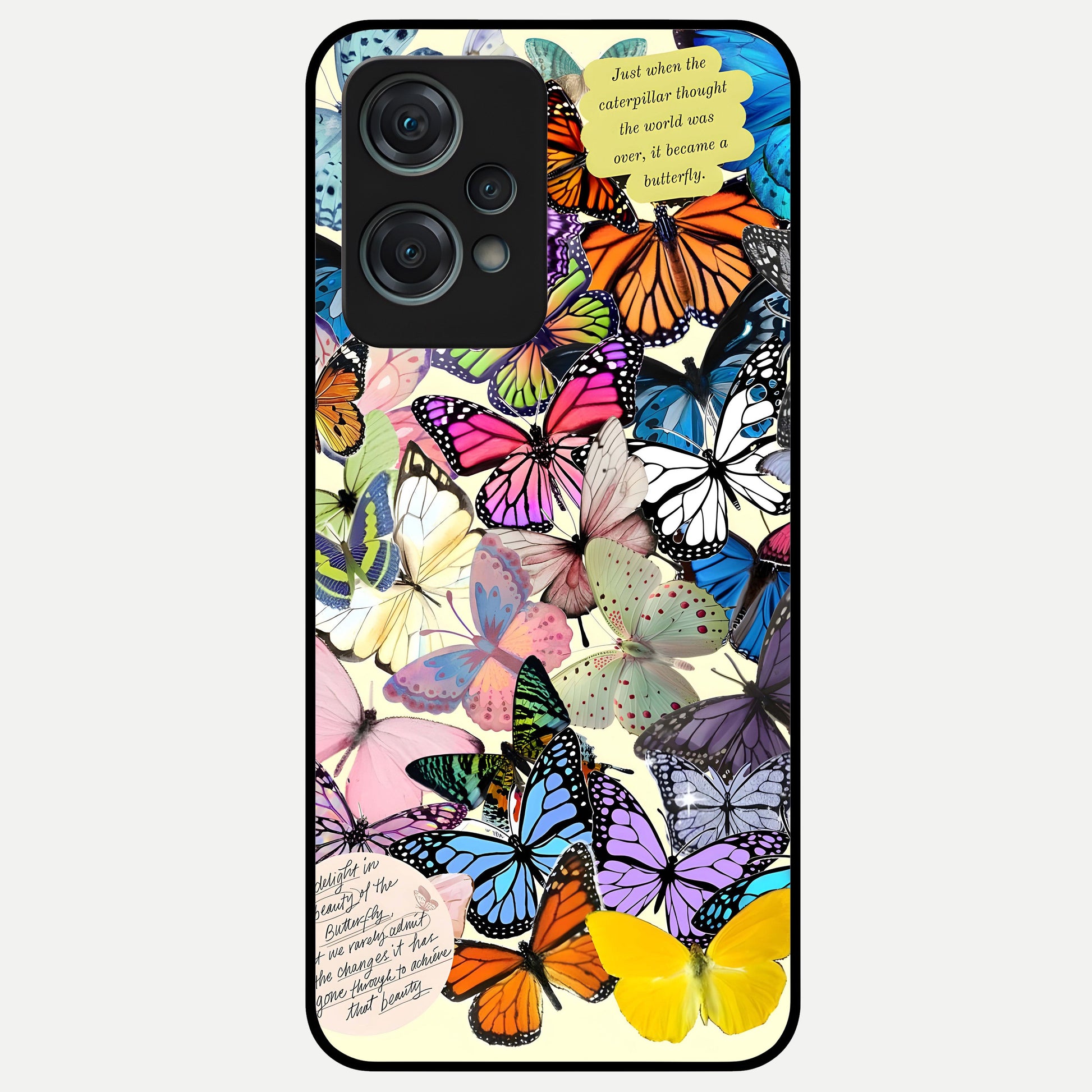  Butterflies Petal Dream Glass Case For Oneplus Nord CE2 Lite back cover – full design glossy printed glass finish