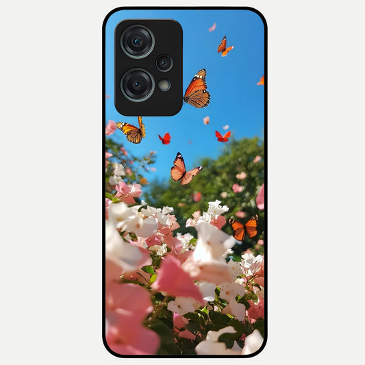  Butterflies In Bloom Sky Glass Case For Oneplus Nord CE2 Lite back cover – full design glossy printed glass finish
