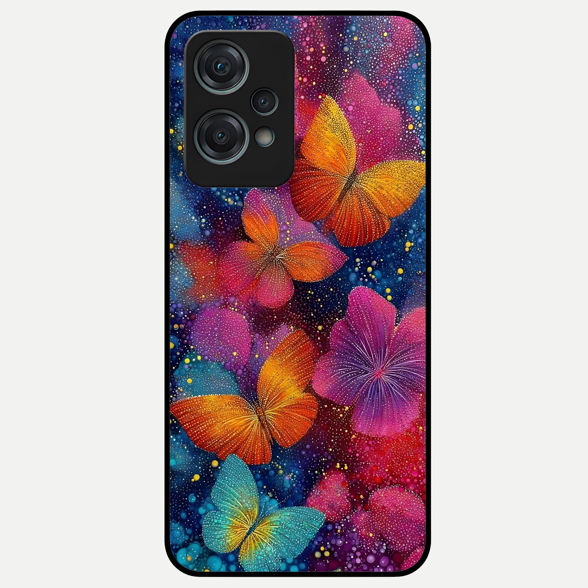  Butterfly Dream Mist Glass Case For Oneplus Nord CE2 Lite back cover – full design glossy printed glass finish
