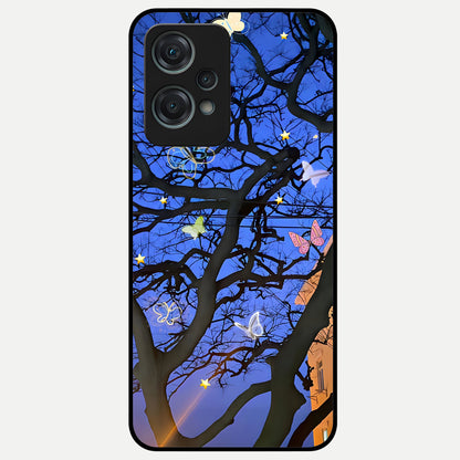  Butterfly Night Magic Glass Case For Oneplus Nord CE2 Lite back cover – full design glossy printed glass finish