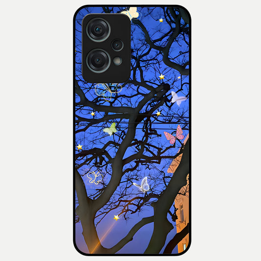  Butterfly Night Magic Glass Case For Oneplus Nord CE2 Lite back cover – full design glossy printed glass finish