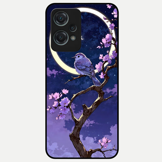  Celestial Bird Blossom Glass Case For Oneplus Nord CE2 Lite back cover – full design glossy printed glass finish