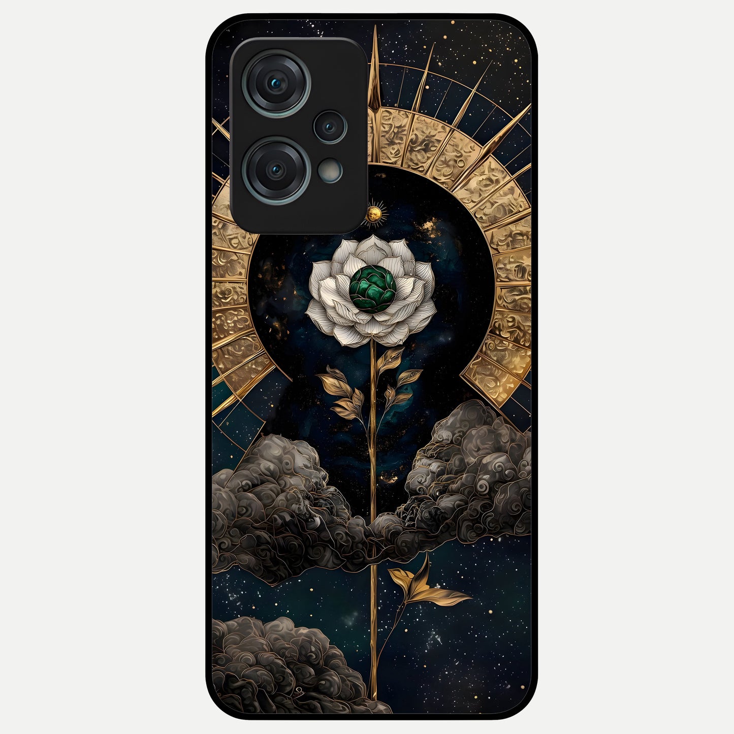  Celestial Lotus Morang Glass Case For Oneplus Nord CE2 Lite back cover – full design glossy printed glass finish