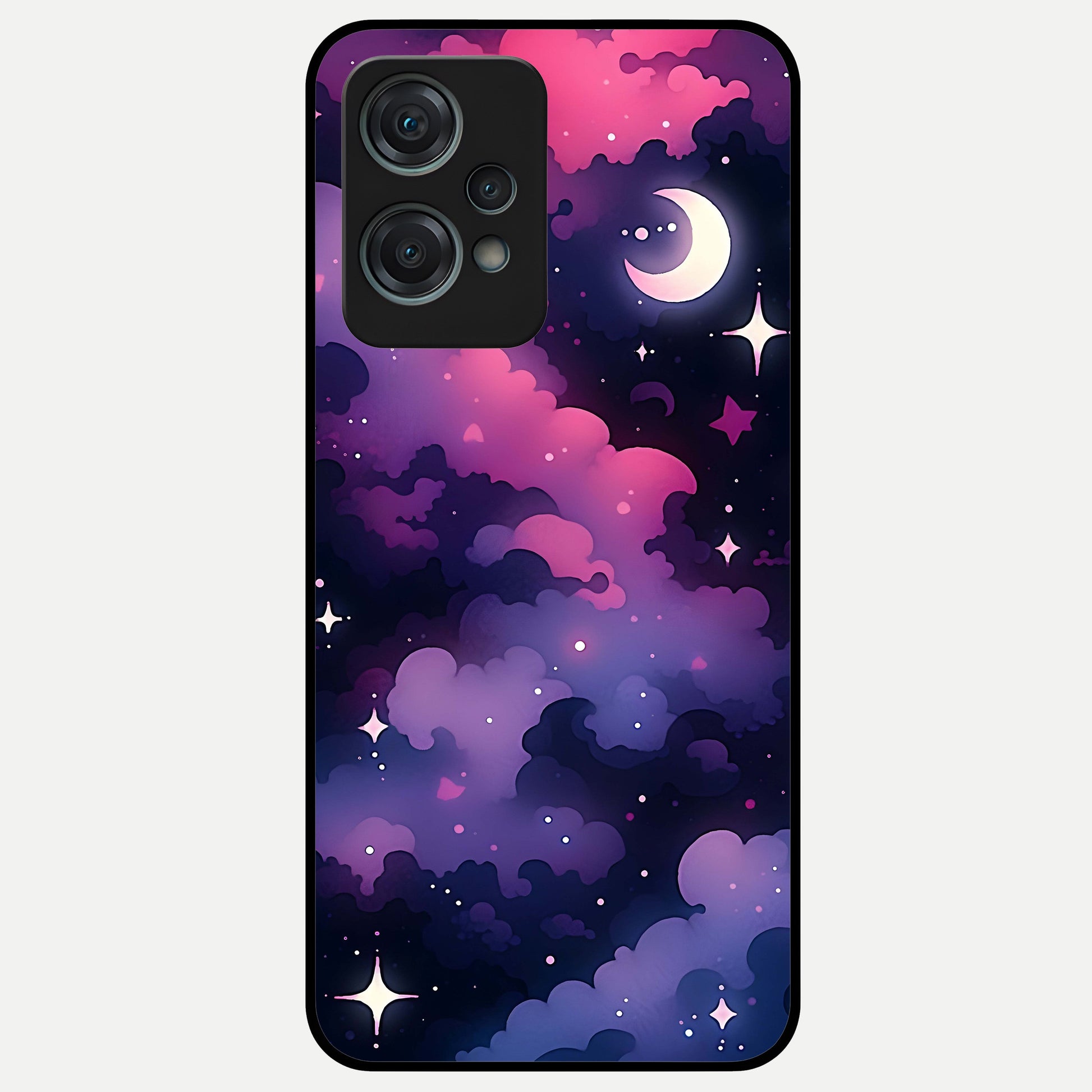  Celestial Moon Magic Glass Case For Oneplus Nord CE2 Lite back cover – full design glossy printed glass finish