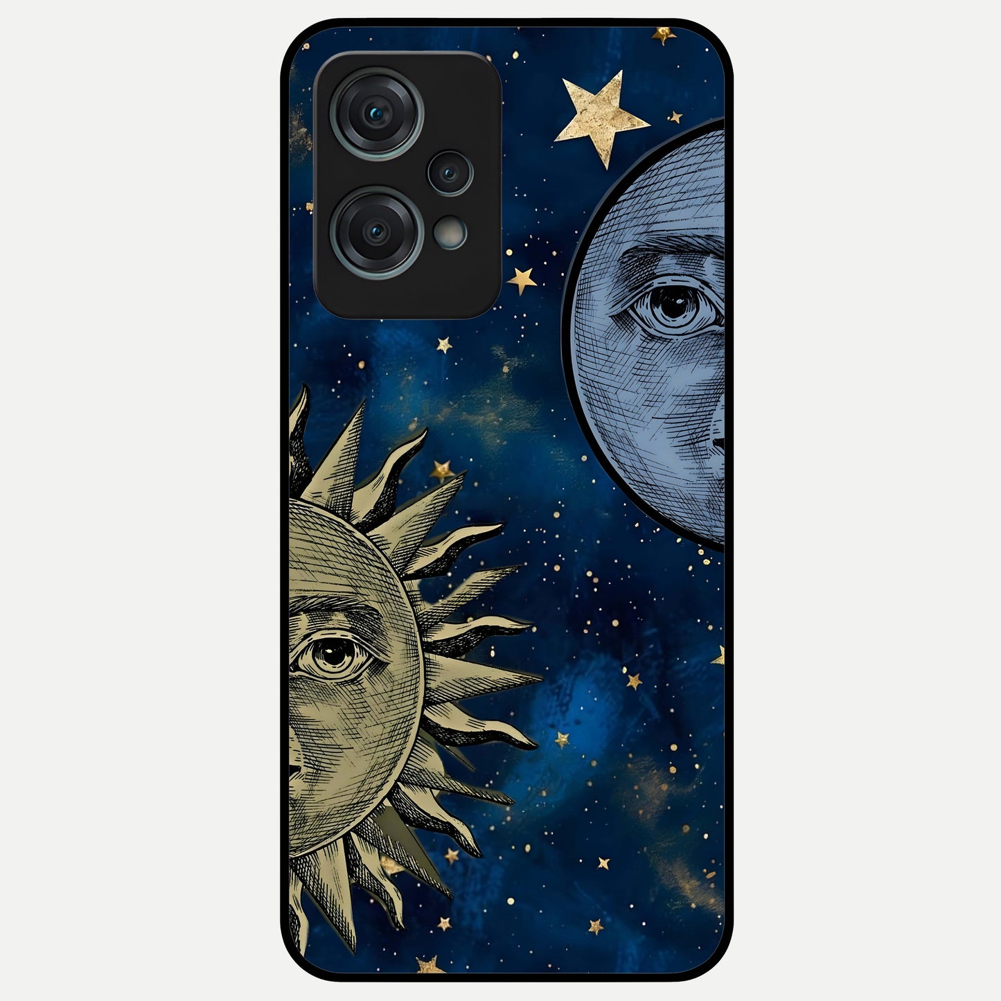  Celestial Moon With Sun Glass Case For Oneplus Nord CE2 Lite back cover – full design glossy printed glass finish