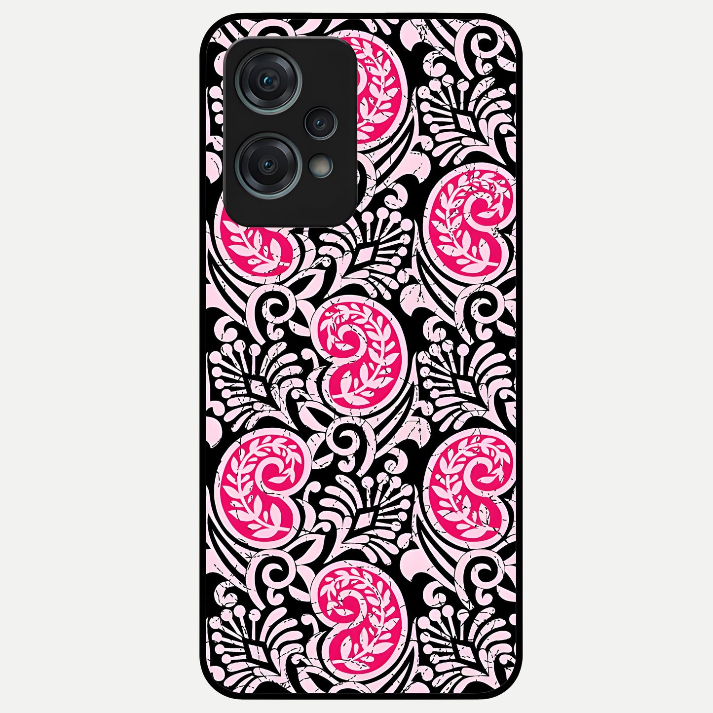  Crimson Paisley Charm Glass Case For Oneplus Nord CE2 Lite back cover – full design glossy printed glass finish