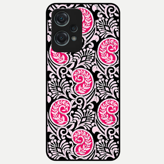  Crimson Paisley Charm Glass Case For Oneplus Nord CE2 Lite back cover – full design glossy printed glass finish