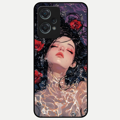  Crimson Rose Serenity Glass Case For Oneplus Nord CE2 Lite back cover – full design glossy printed glass finish