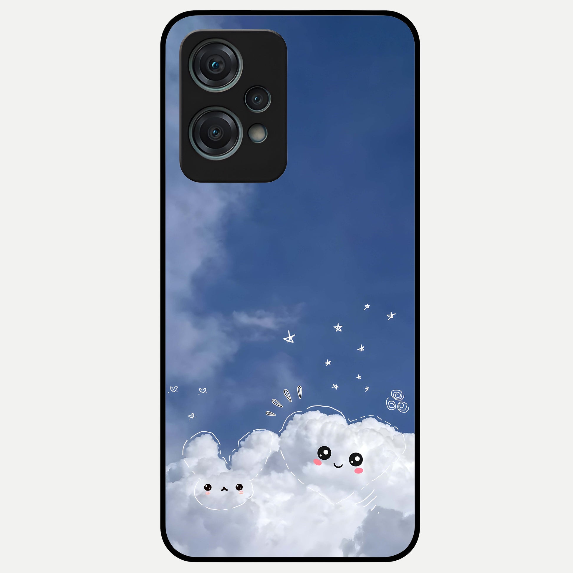 Cute Blossom Cloud Glass Case For Oneplus Nord CE2 Lite back cover – full design glossy printed glass finish