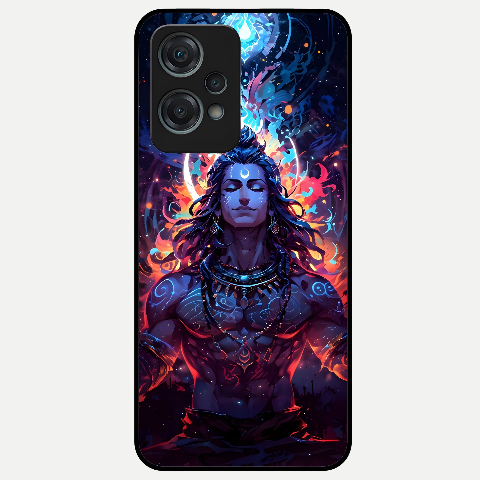  Divine Fire Shiv Glass Case For Oneplus Nord CE2 Lite back cover – full design glossy printed glass finish