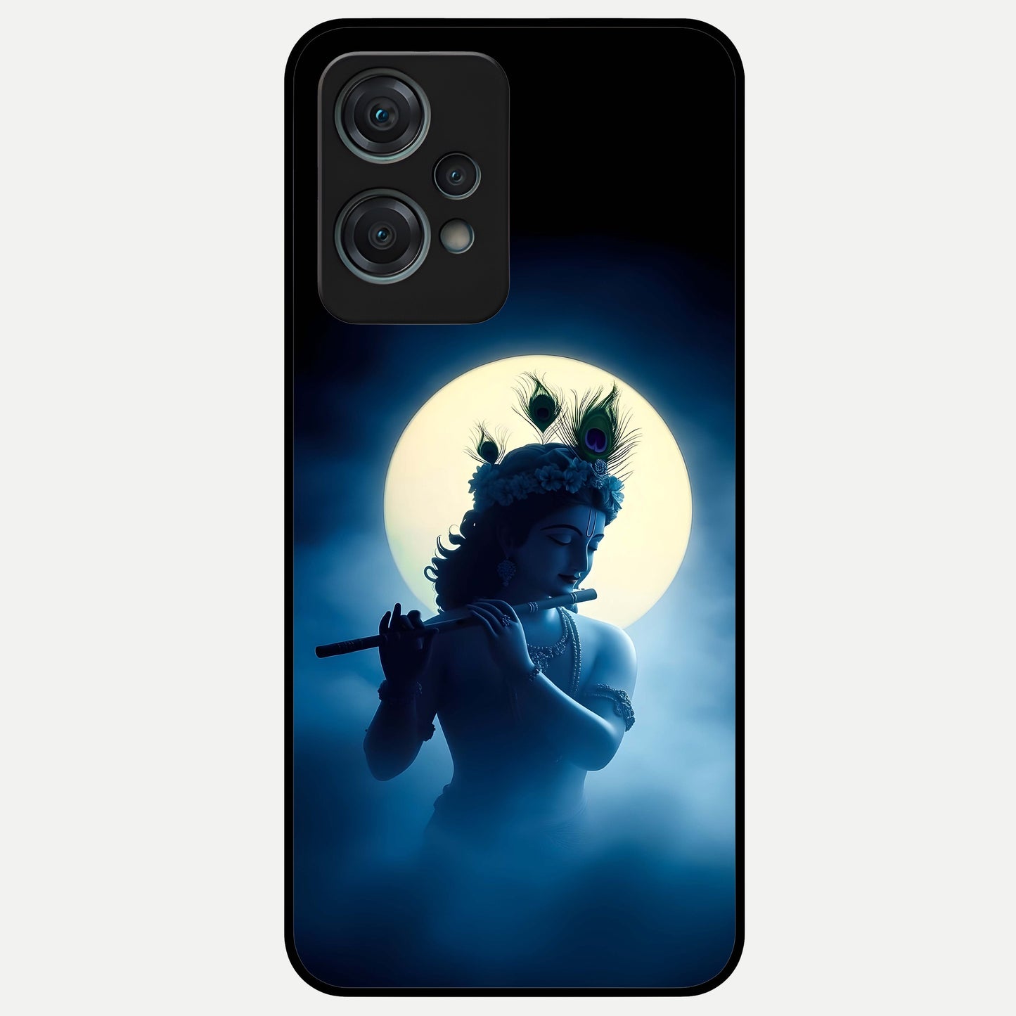  Divine Moon Flute Glass Case For Oneplus Nord CE2 Lite back cover – full design glossy printed glass finish
