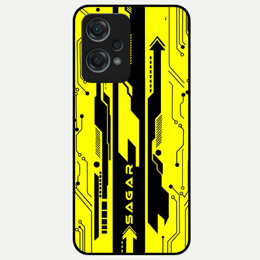  Electric Pulse CYBERPUNK Custom Name Glass Case For Oneplus Nord CE2 Lite back cover – full design glossy printed glass finish