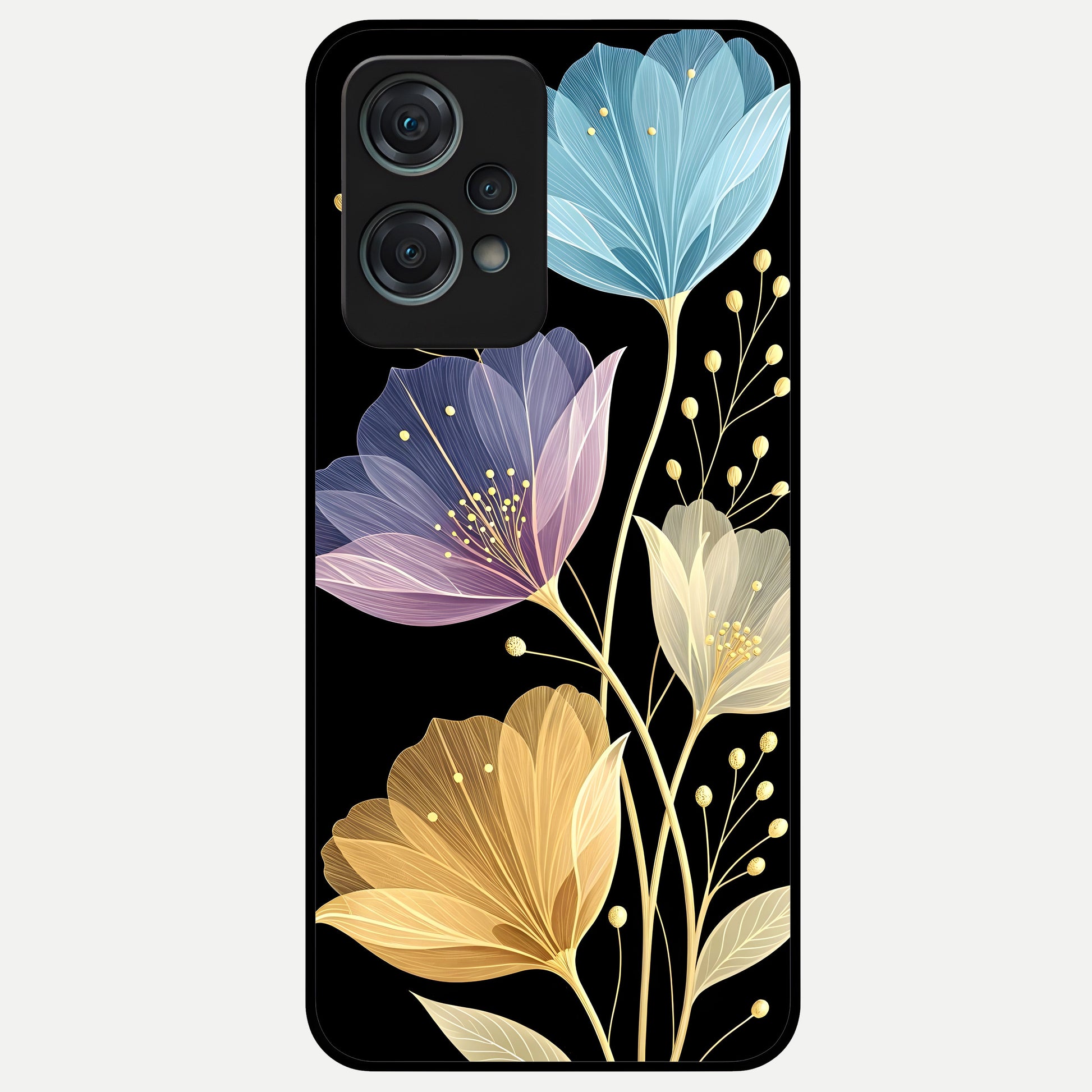  Flower Bloom Glow Glass Case For Oneplus Nord CE2 Lite back cover – full design glossy printed glass finish