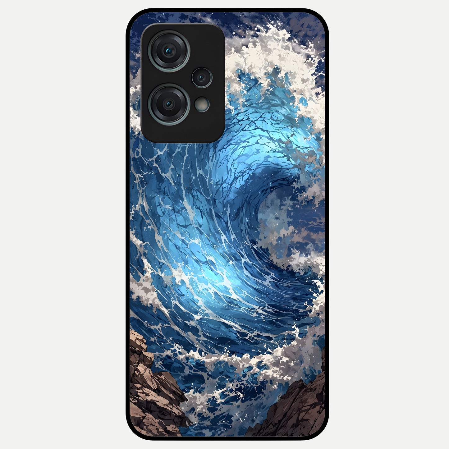  Giant Ocean Wave Glass Case For Oneplus Nord CE2 Lite back cover – full design glossy printed glass finish