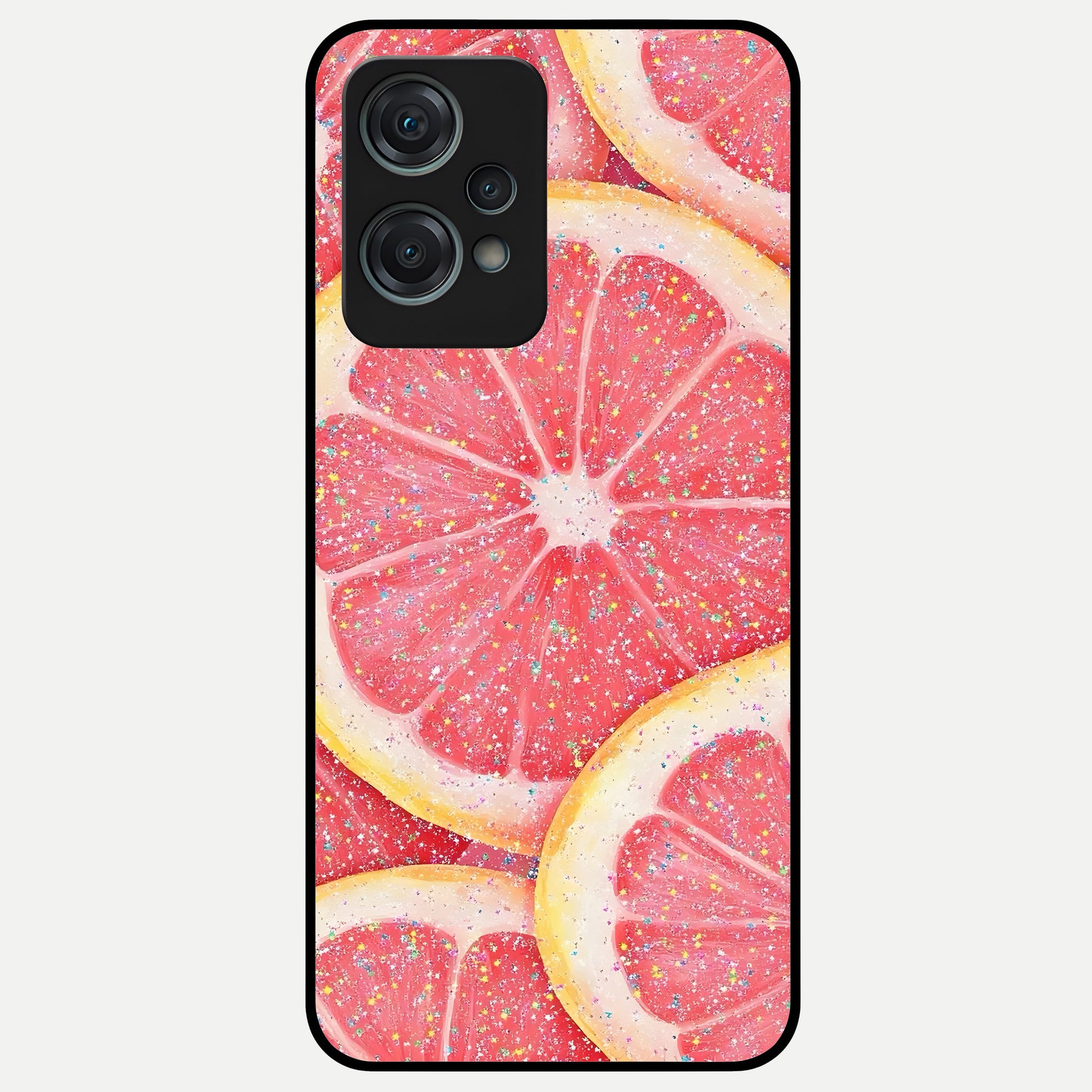  Glitter Grapefruit Glass Case For Oneplus Nord CE2 Lite back cover – full design glossy printed glass finish