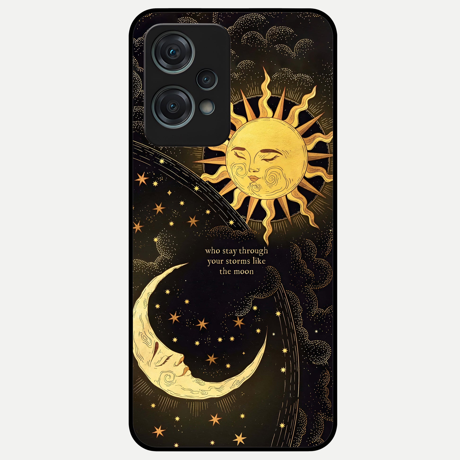  Golden Lunar Love Glass Case For Oneplus Nord CE2 Lite back cover – full design glossy printed glass finish