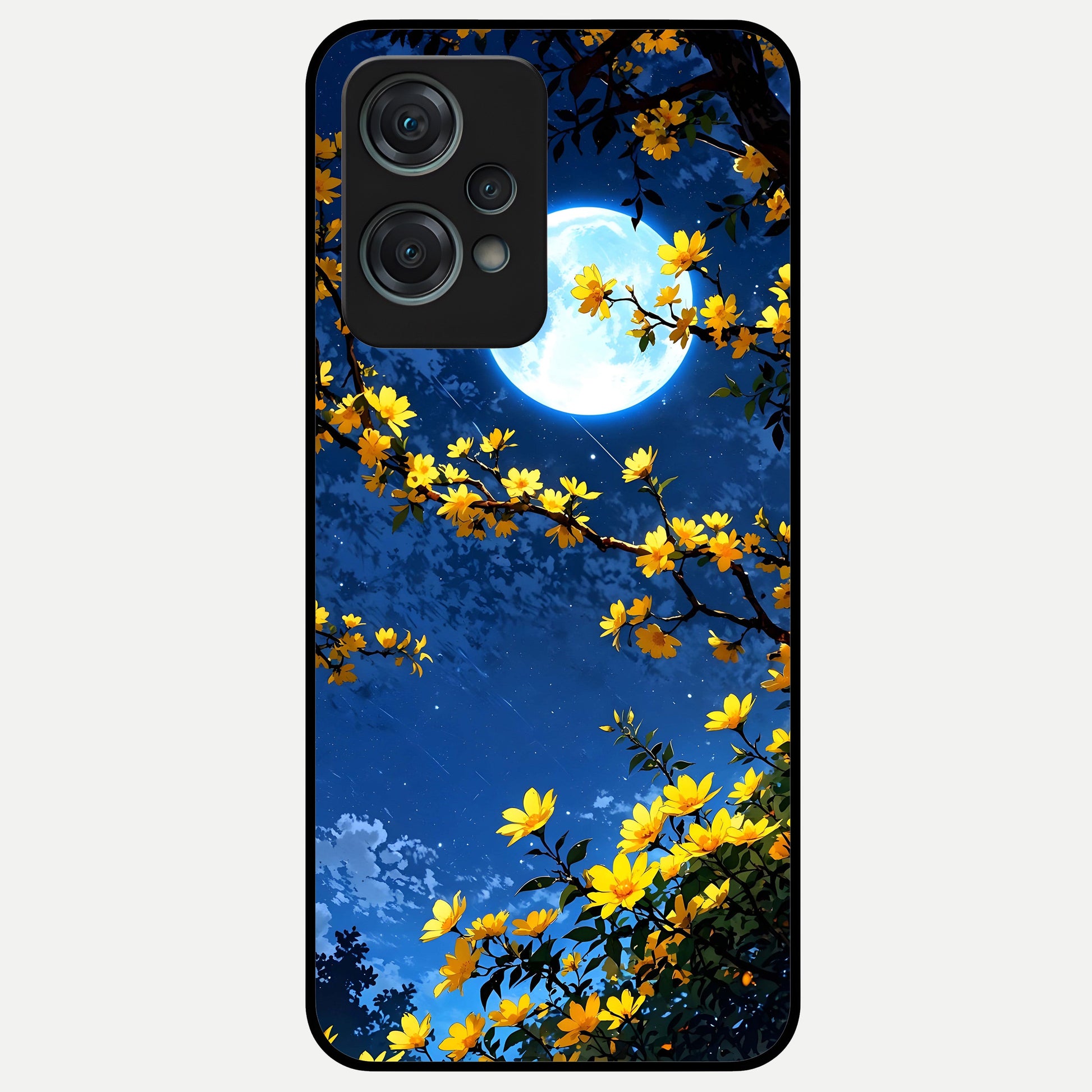  Golden Night Glow Glass Case For Oneplus Nord CE2 Lite back cover – full design glossy printed glass finish