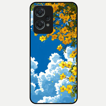  Golden Petal Sky Glass Case For Oneplus Nord CE2 Lite back cover – full design glossy printed glass finish
