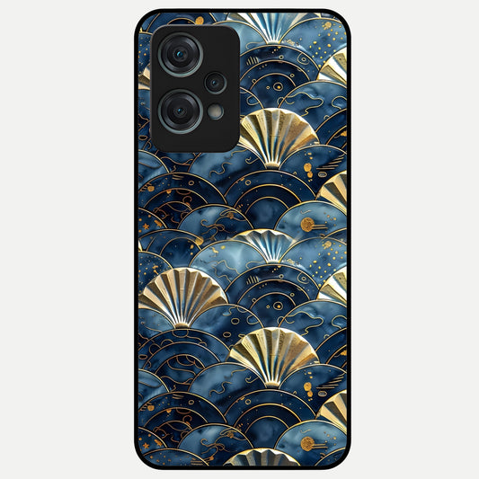  Golden Wave Luxe Glass Case For Oneplus Nord CE2 Lite back cover – full design glossy printed glass finish