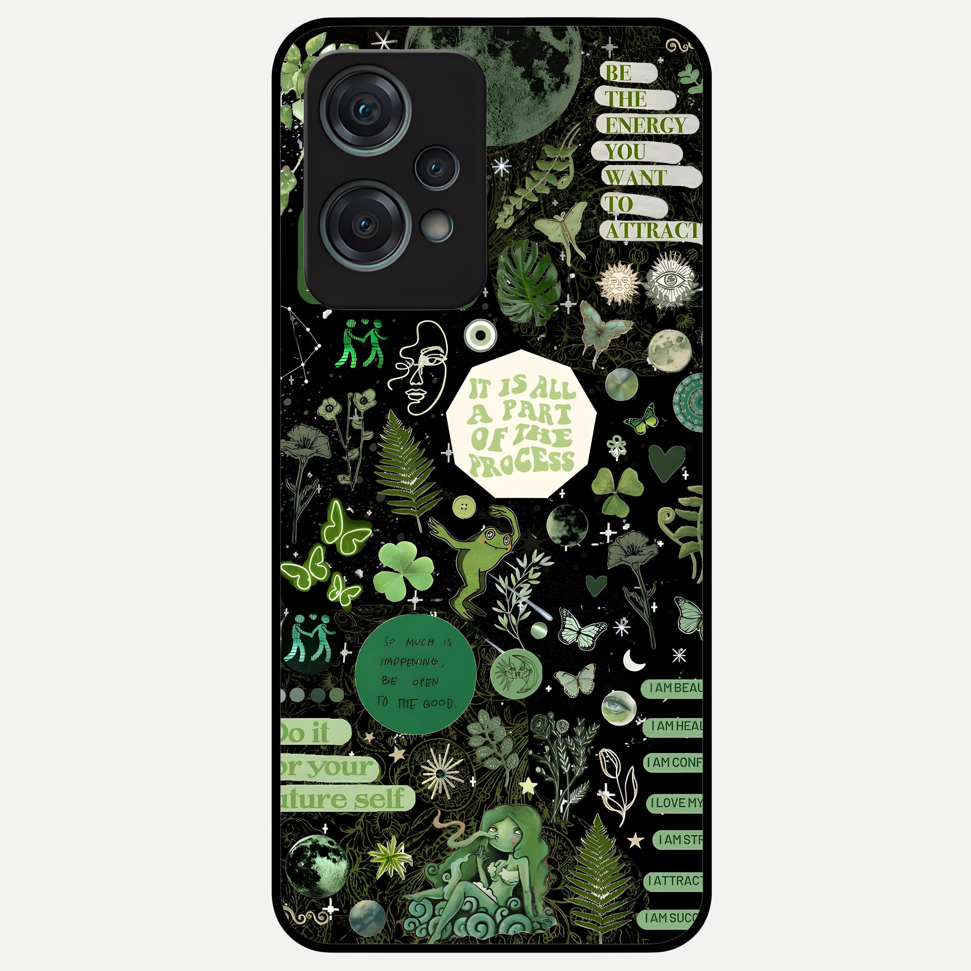  Green Mandala Pattern Glass Case For Oneplus Nord CE2 Lite back cover – full design glossy printed glass finish
