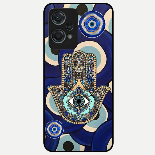  Hamsa Divine Guard Glass Case For Oneplus Nord CE2 Lite back cover – full design glossy printed glass finish