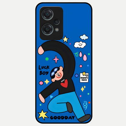  Happy Luck Vibe Glass Case For Oneplus Nord CE2 Lite back cover – full design glossy printed glass finish