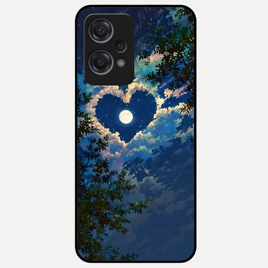  Heart With Moon Sky Glass Case For Oneplus Nord CE2 Lite back cover – full design glossy printed glass finish