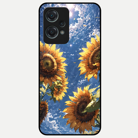 Heavenly Sunflower Rise Glass Case For Oneplus Nord CE2 Lite back cover – full design glossy printed glass finish