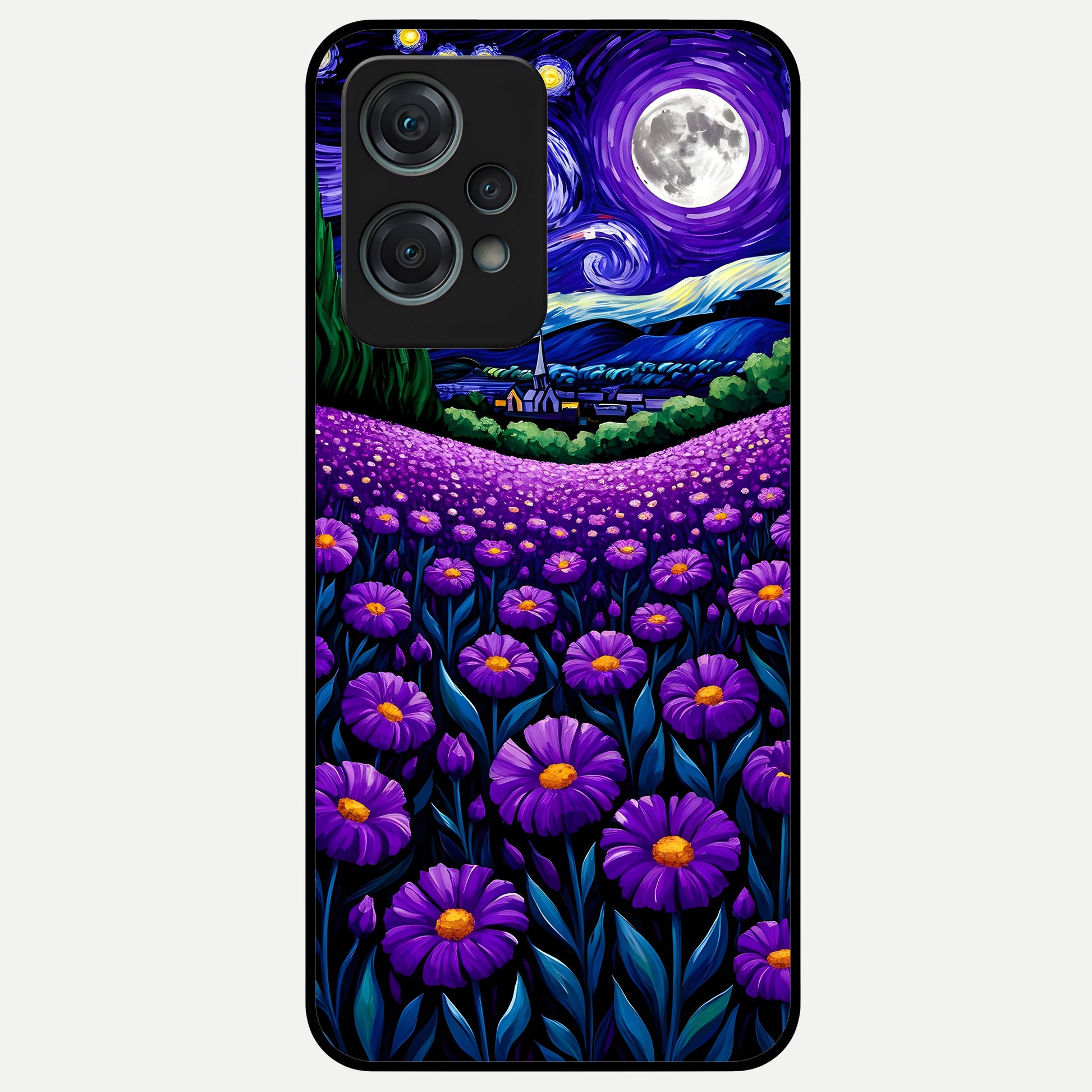  Lavender Moon Field Glass Case For Oneplus Nord CE2 Lite back cover – full design glossy printed glass finish