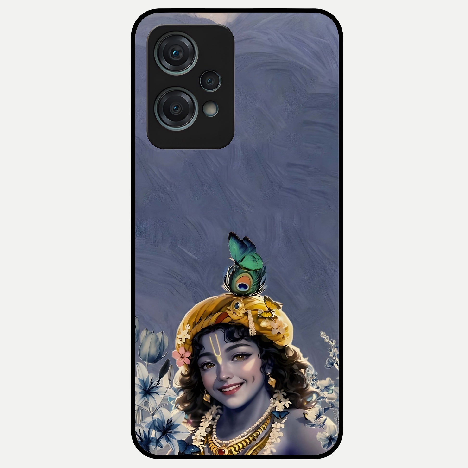  Lord Krishna Glass Case For Oneplus Nord CE2 Lite back cover – full design glossy printed glass finish