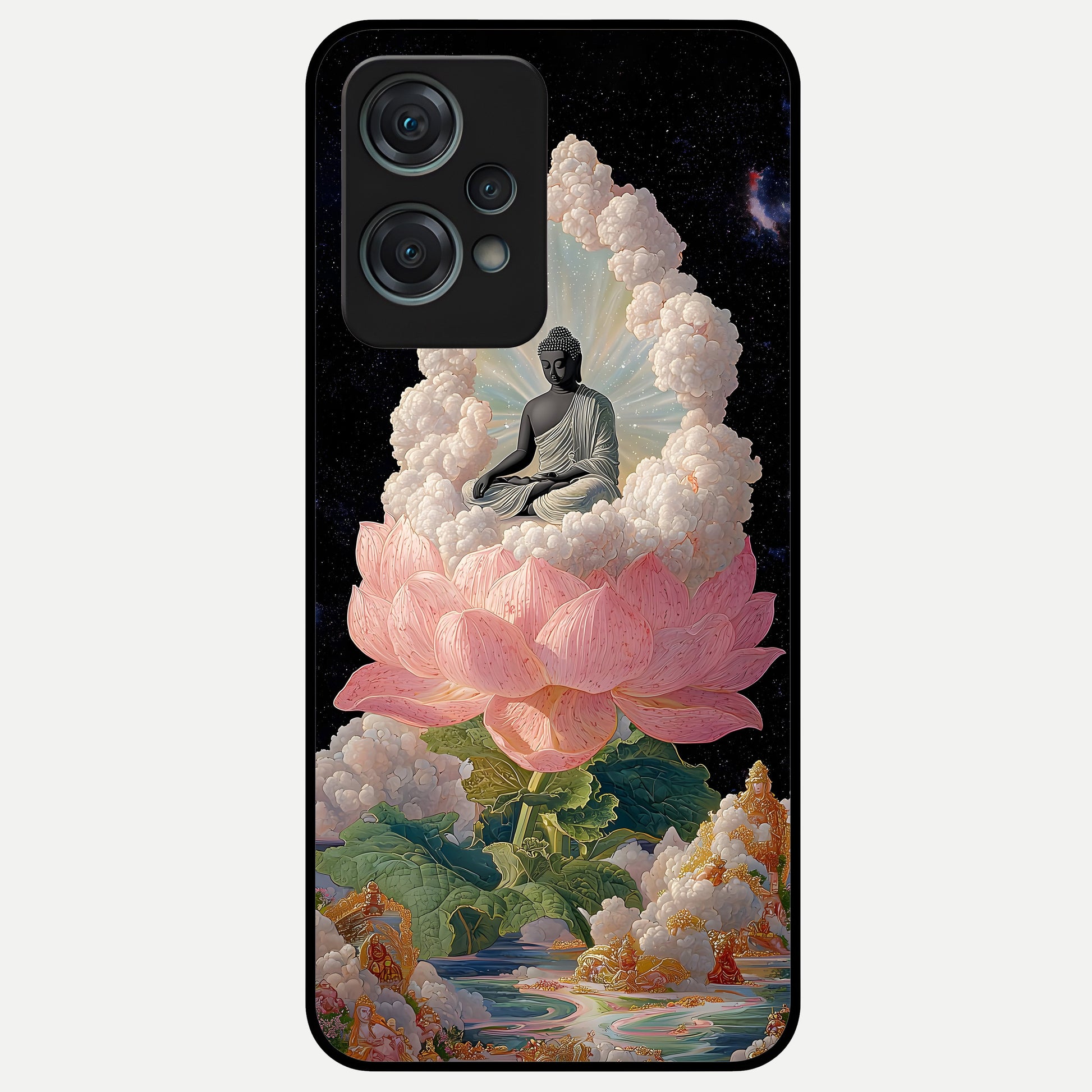  Lotus Divine Peace Glass Case For Oneplus Nord CE2 Lite back cover – full design glossy printed glass finish