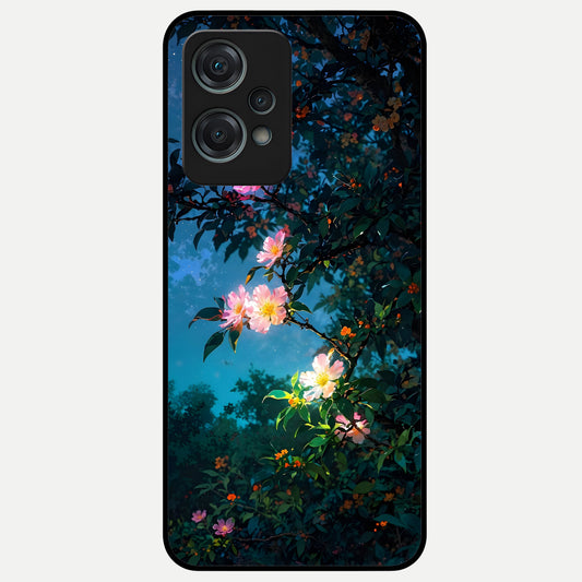  Midnight Bloom Glow Glass Case For Oneplus Nord CE2 Lite back cover – full design glossy printed glass finish