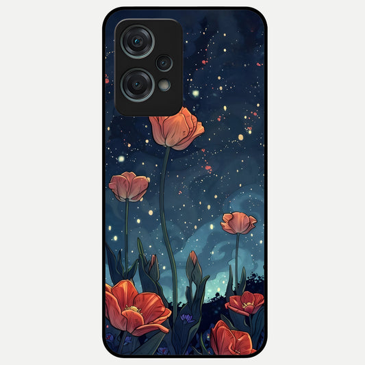  Midnight Tulip Glow Glass Case For Oneplus Nord CE2 Lite back cover – full design glossy printed glass finish