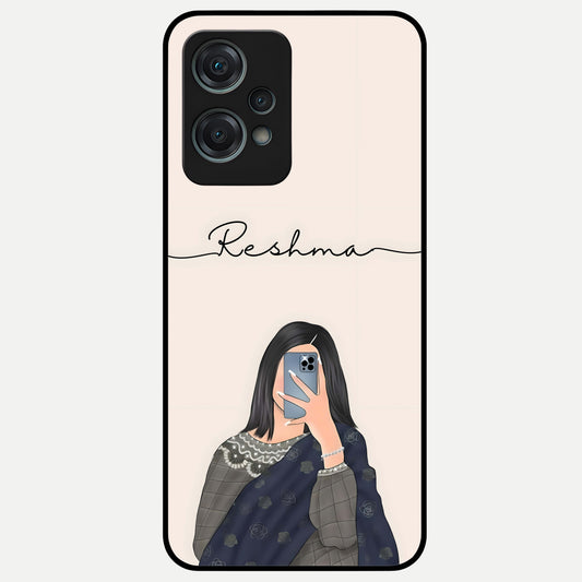  Mirror Mood Muse With Custom Name Glass Case For Oneplus Nord CE2 Lite back cover – full design glossy printed glass finish